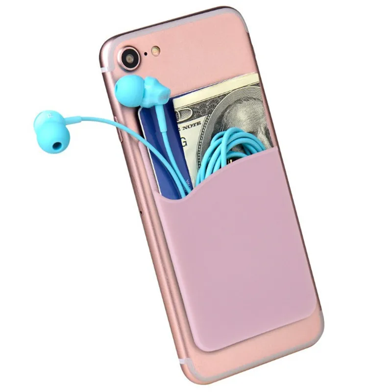 8 Color Adhesive Sticker Mobile Phone Back Cards Wallet Case Credit ID Card Holder Cell Phone Card Holder Pocket 5.8 x 8.8cm thumbnail 3