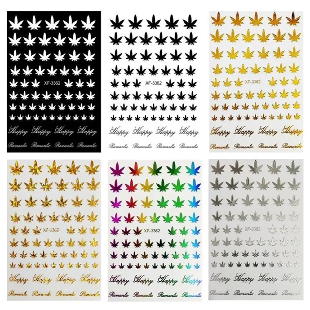 Nail Art 3D Decal Adhesive Stickers Pot Weed Leaf Nails Salon Manicure Decoration thumbnail 6