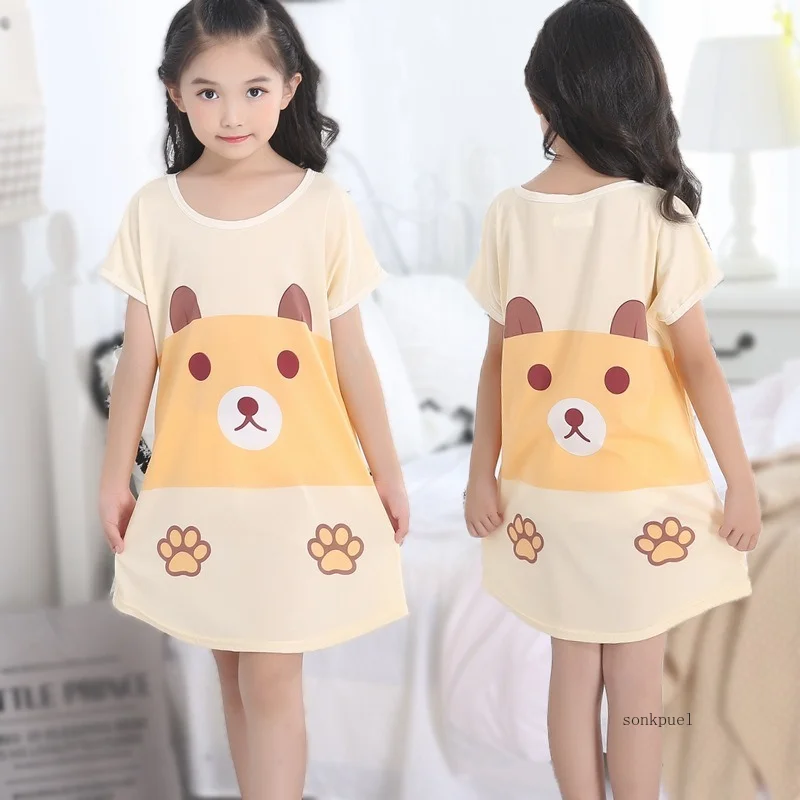 Summer Girl Nightgown Cartoon Pajamas Dress for Kids Teenager Night Dress 3-10 Years Baby Nightdress Cute Children Clothing thumbnail 3