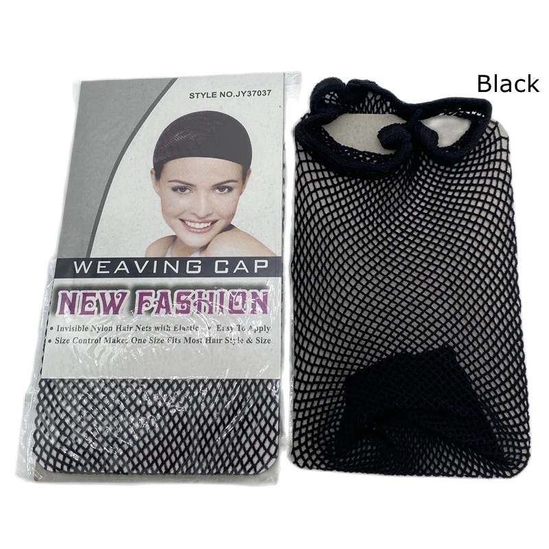 4 pieces TOP OPEN Black NEW Fashion Weaving Cap Stretchable Elastic Hair Net  Snood Wig Cap Hairnet Hair Mesh thumbnail 4