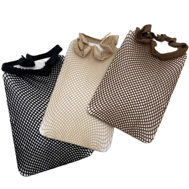 4 pieces TOP OPEN Black NEW Fashion Weaving Cap Stretchable Elastic Hair Net  Snood Wig Cap Hairnet Hair Mesh thumbnail 3