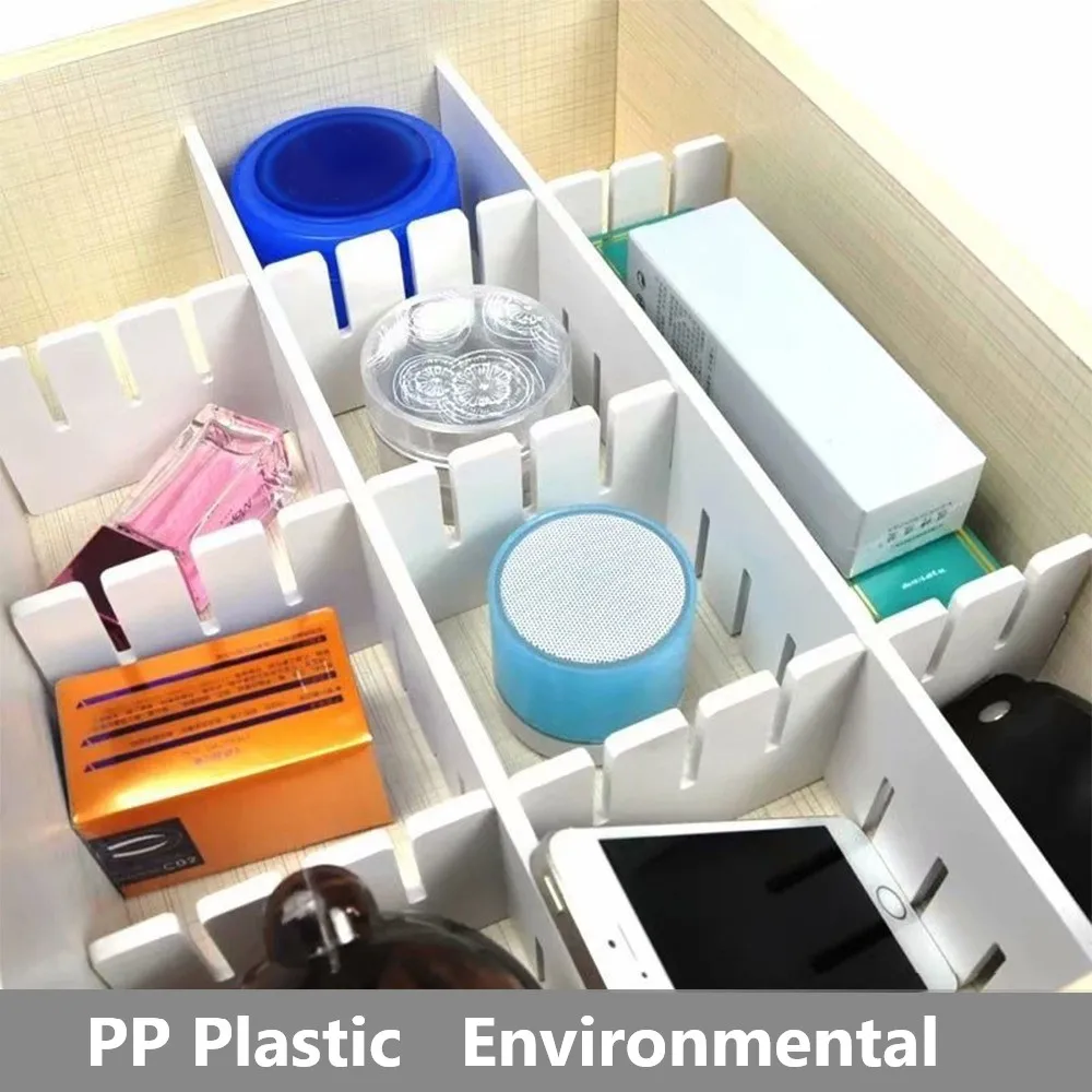 5Pcs Adjustable Drawer Divider DIY Storage Shelves Household Free Combination Partition Board Makeup Sock Underwear Organizer thumbnail 3