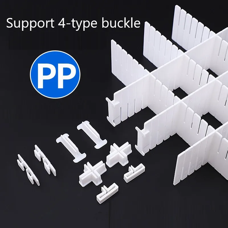 5Pcs Adjustable Drawer Divider DIY Storage Shelves Household Free Combination Partition Board Makeup Sock Underwear Organizer thumbnail 4