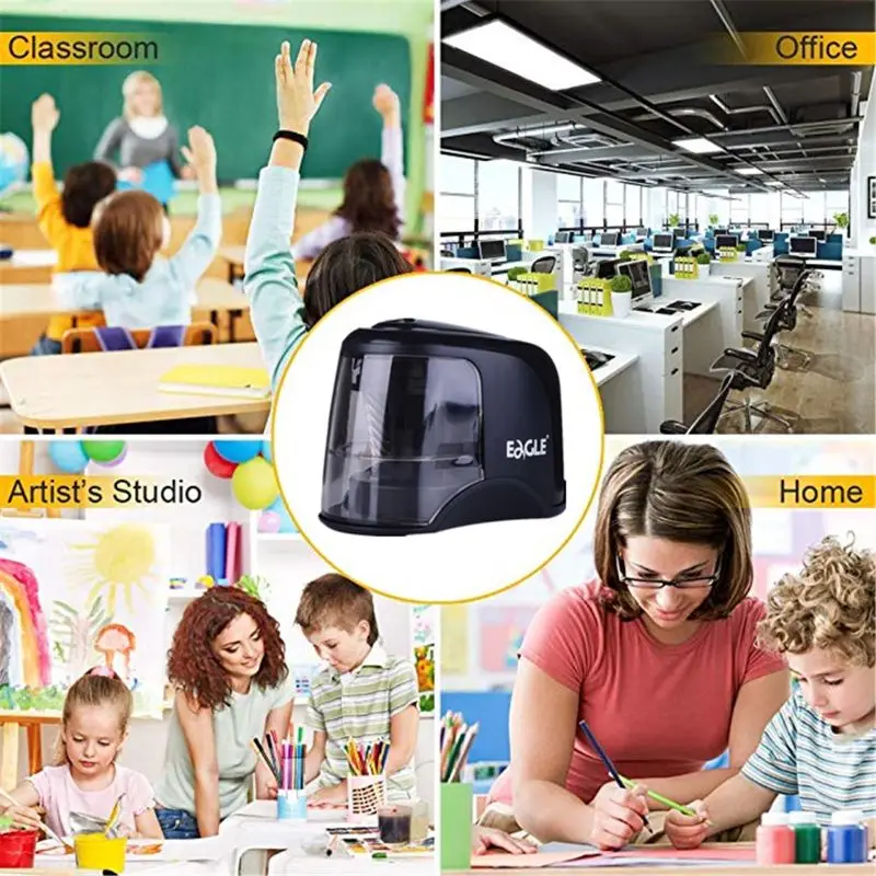 Desktop Electric Pencil Sharpener with USB Cord Auto Feed-in Clear Shaving Box for Student School Boy Girl Class Rewards W3JD thumbnail 4