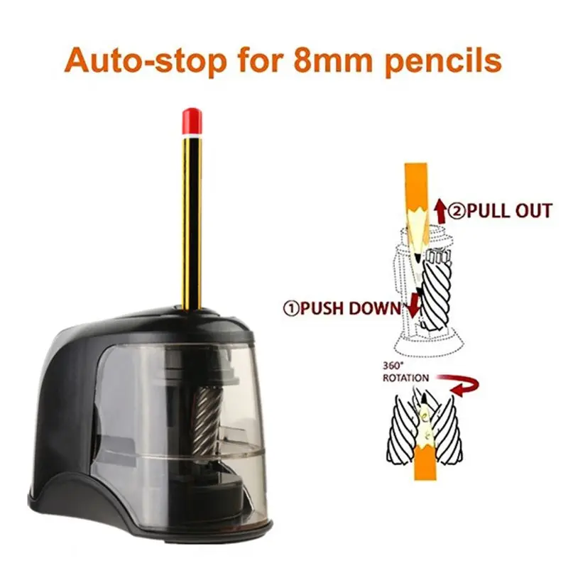 Desktop Electric Pencil Sharpener with USB Cord Auto Feed-in Clear Shaving Box for Student School Boy Girl Class Rewards W3JD thumbnail 5