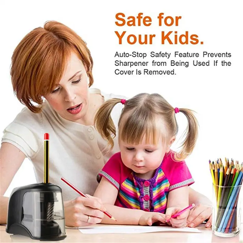 Desktop Electric Pencil Sharpener with USB Cord Auto Feed-in Clear Shaving Box for Student School Boy Girl Class Rewards W3JD thumbnail 6
