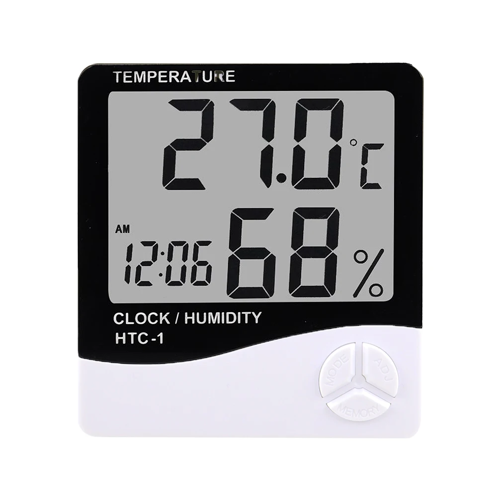 LCD Electronic Digital Temperature Humidity Meter Thermometer Hygrometer Indoor Outdoor Weather Station Clock HTC-1 HTC-2 thumbnail 6