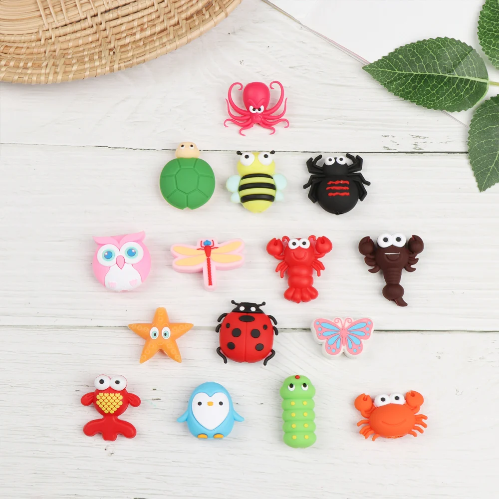 Cartoon Insect Shape Wire Cord Protector Silicone Case Data Line Cover Cute Animal Wired Earphone USB Charger Cable Protectors thumbnail 2