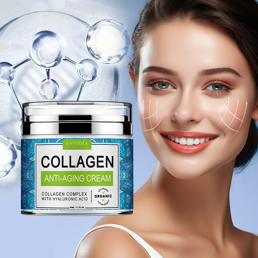 ENVISHA Face Cream Collagen Hyaluronic Acid Skin Care Anti-Wrinkle Moisturizing Anti-Aging Night Shrink Pores Whitening Smooth thumbnail 2