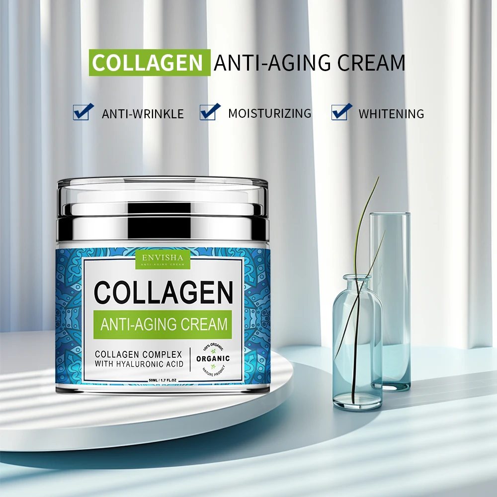 ENVISHA Face Cream Collagen Hyaluronic Acid Skin Care Anti-Wrinkle Moisturizing Anti-Aging Night Shrink Pores Whitening Smooth thumbnail 6