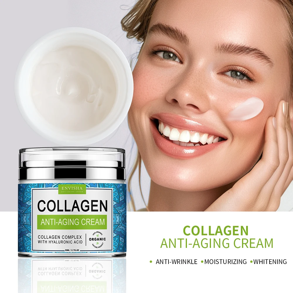 ENVISHA Face Cream Collagen Hyaluronic Acid Skin Care Anti-Wrinkle Moisturizing Anti-Aging Night Shrink Pores Whitening Smooth thumbnail 4