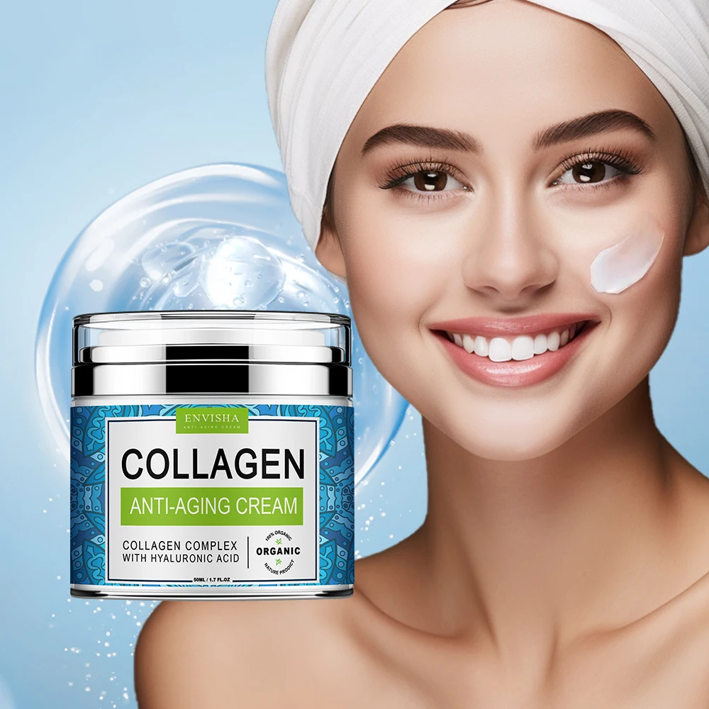 ENVISHA Face Cream Collagen Hyaluronic Acid Skin Care Anti-Wrinkle Moisturizing Anti-Aging Night Shrink Pores Whitening Smooth thumbnail 3