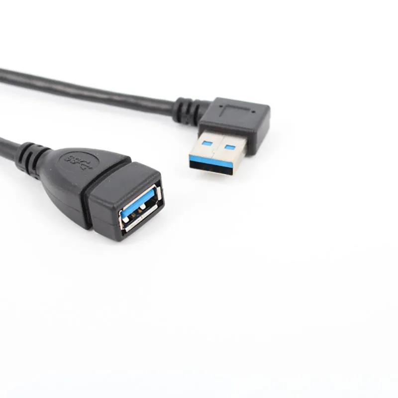 20cm USB 3.0 Right / Left /Up/Down Angle 90 Degree Extension Cable Male To Female Adapter Cord USB Cables Extension Cord thumbnail 2