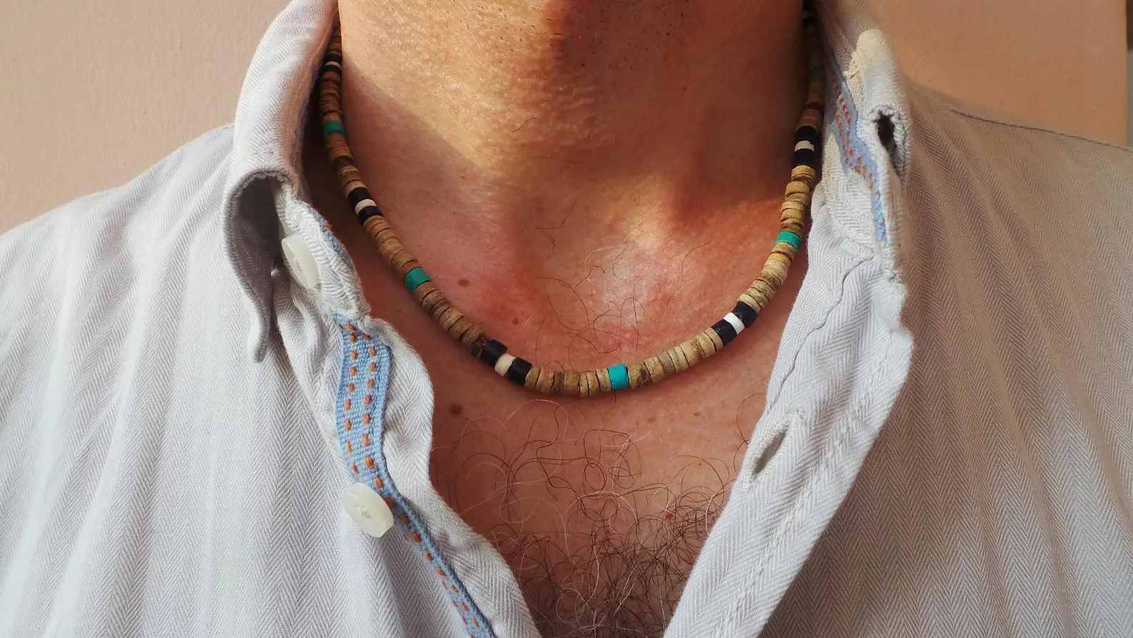 Men's African necklace, Men african Beaded jewelry, Surfer necklace Gifts for men, Wooden Beach Necklace thumbnail 6