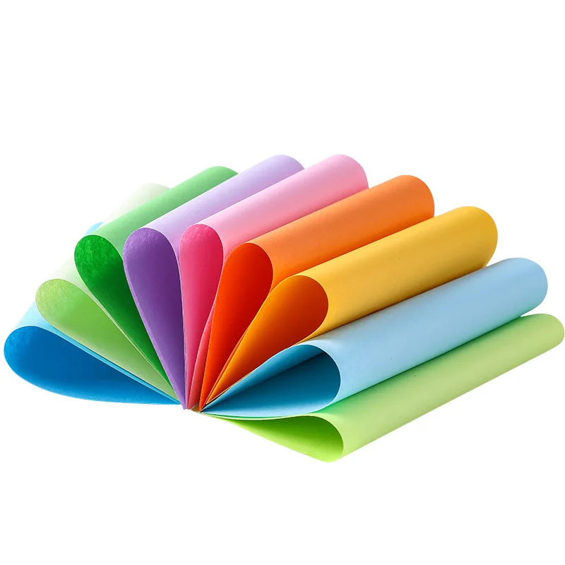 100pcs Square Origami Paper Double Sides Solid Color Folding Paper Multicolor Kids Handmade DIY Scrapbooking Craft Decor thumbnail 5