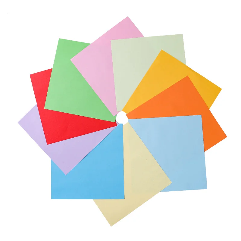 100pcs Square Origami Paper Double Sides Solid Color Folding Paper Multicolor Kids Handmade DIY Scrapbooking Craft Decor thumbnail 3