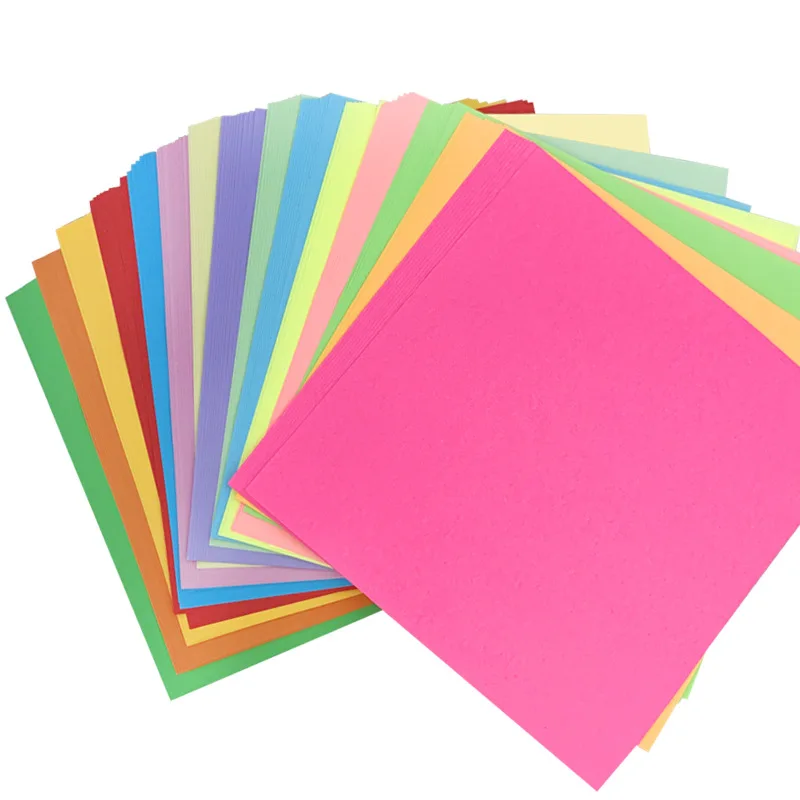 100pcs Square Origami Paper Double Sides Solid Color Folding Paper Multicolor Kids Handmade DIY Scrapbooking Craft Decor thumbnail 4