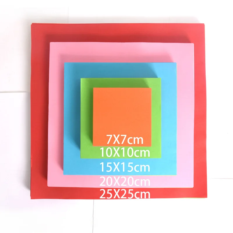 100pcs Square Origami Paper Double Sides Solid Color Folding Paper Multicolor Kids Handmade DIY Scrapbooking Craft Decor thumbnail 6
