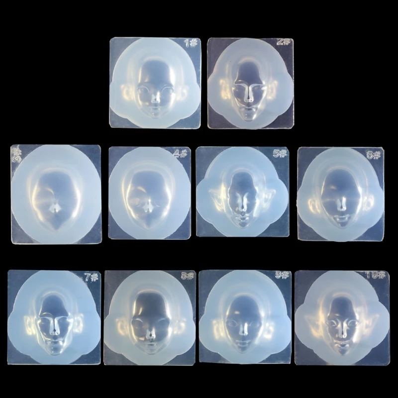 Human Face 3D Doll Epoxy Resin Mold Aromatherapy Plaster Silicone Mould DIY Dolls Face Clay Chocolate Molds Baking Tools Crafts thumbnail 2