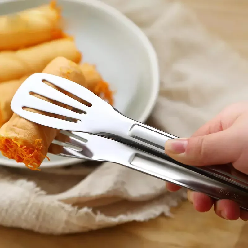 Stainless Steel Food Tongs Kitchen Utensils Buffet Cooking Tool Anti Heat Bread Clip Pastry Clamp for Desserts Salads Barbecue thumbnail 3