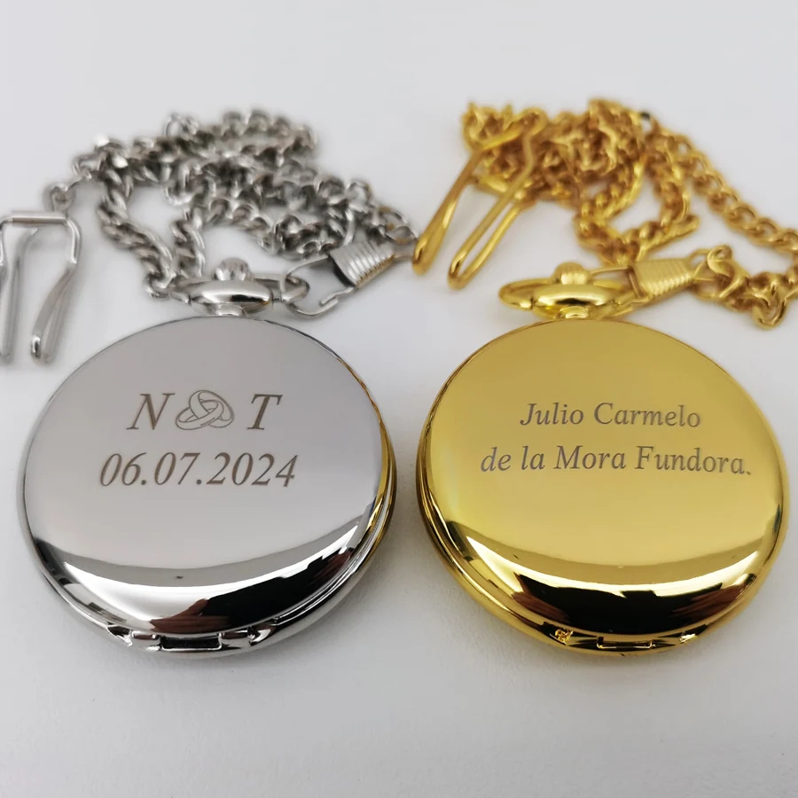 Customize Your LOGO Name Text 47MM Quartz Personalize Pocket Watch Vintage Bestman Groomsmen Wedding Gift Anniversary Presents thumbnail 4