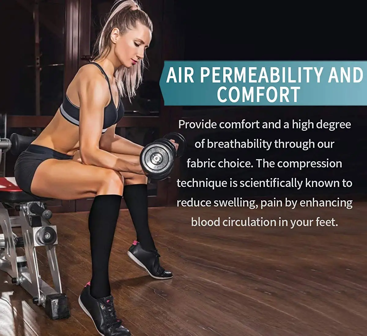 Cycling Compression Stockings Flying Pregnancy Swelling Sports Socks Men And Women Hiking Running Socks 20-30 MmHg thumbnail 6