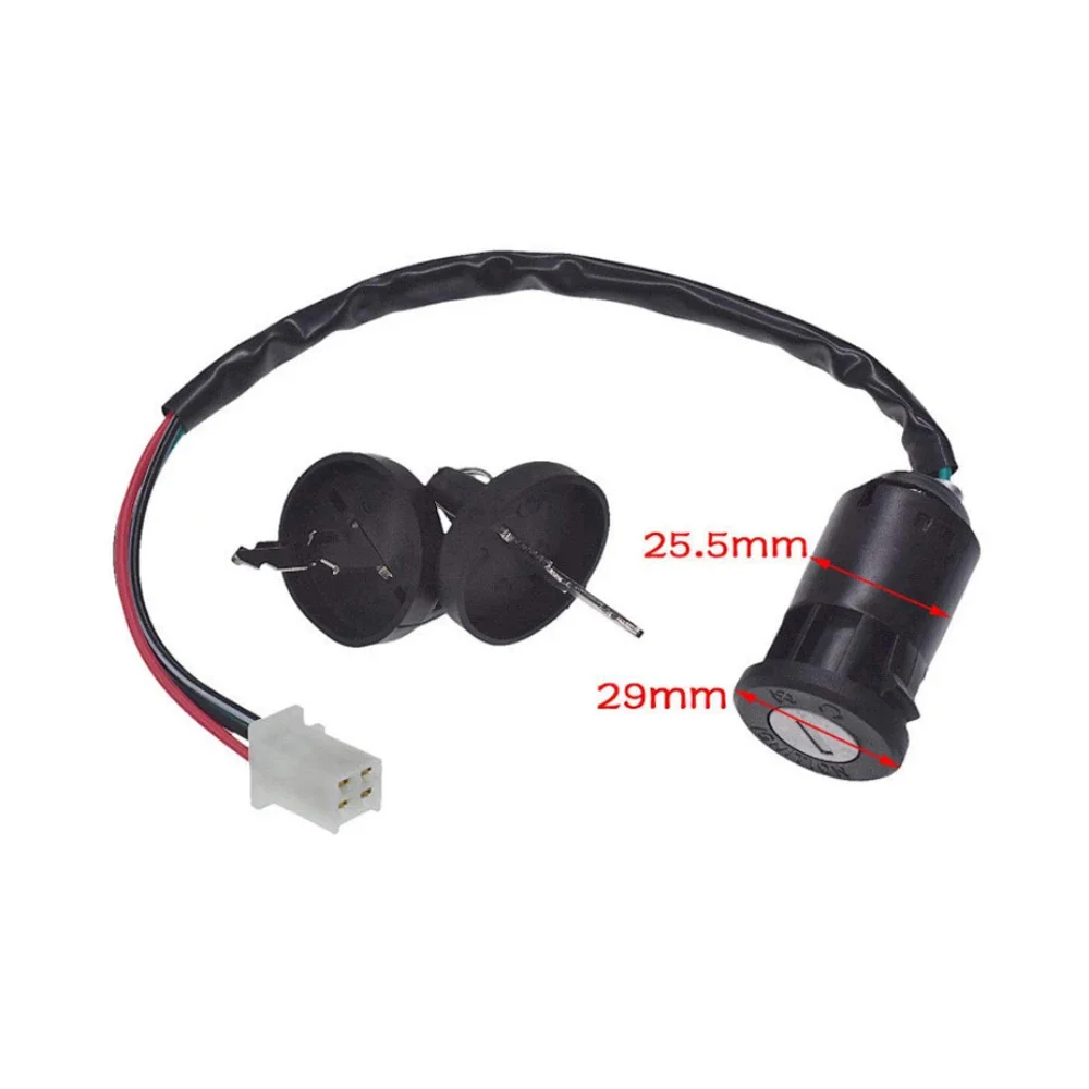 Universal 4-Wire Motorcycle Ignition Key Lock Switch 4 Wire Fit for 50cc/110cc/125cc/150cc/200cc/250cc Mini Quad ATV Dirt Bike thumbnail 3
