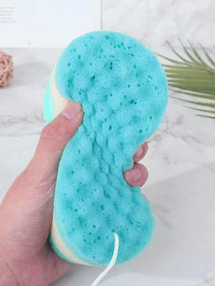Three-layer Bath Sponge Body Brush Skin Clean Massage Cleaning Shower Brushes Kids Adults Foam Scrubbing Towel Rope Holder thumbnail 6