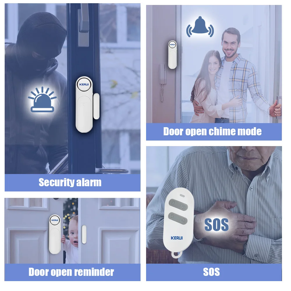 KERUI D121 Wireless Door Window Magnetic Sensor Alarm 120dB Anti-theft 300ft Remote Control Detectors Home Security Alarm System thumbnail 5