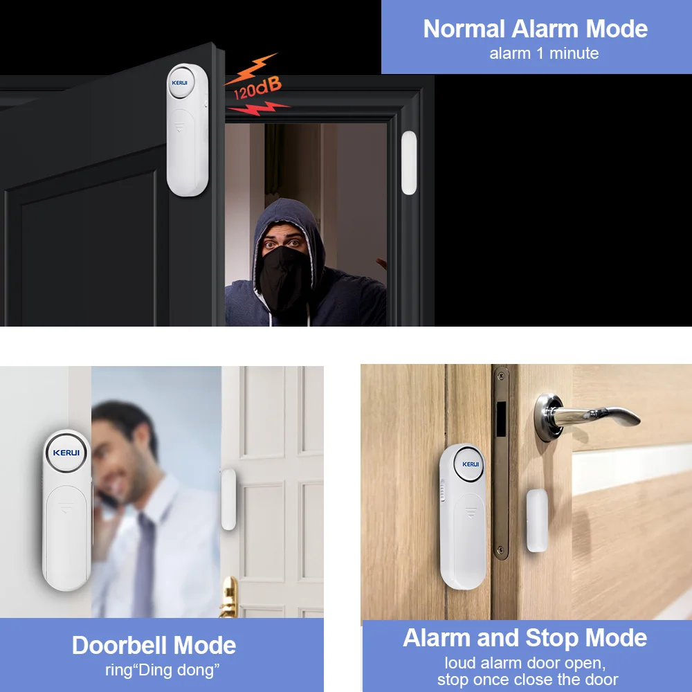 KERUI D121 Wireless Door Window Magnetic Sensor Alarm 120dB Anti-theft 300ft Remote Control Detectors Home Security Alarm System thumbnail 3