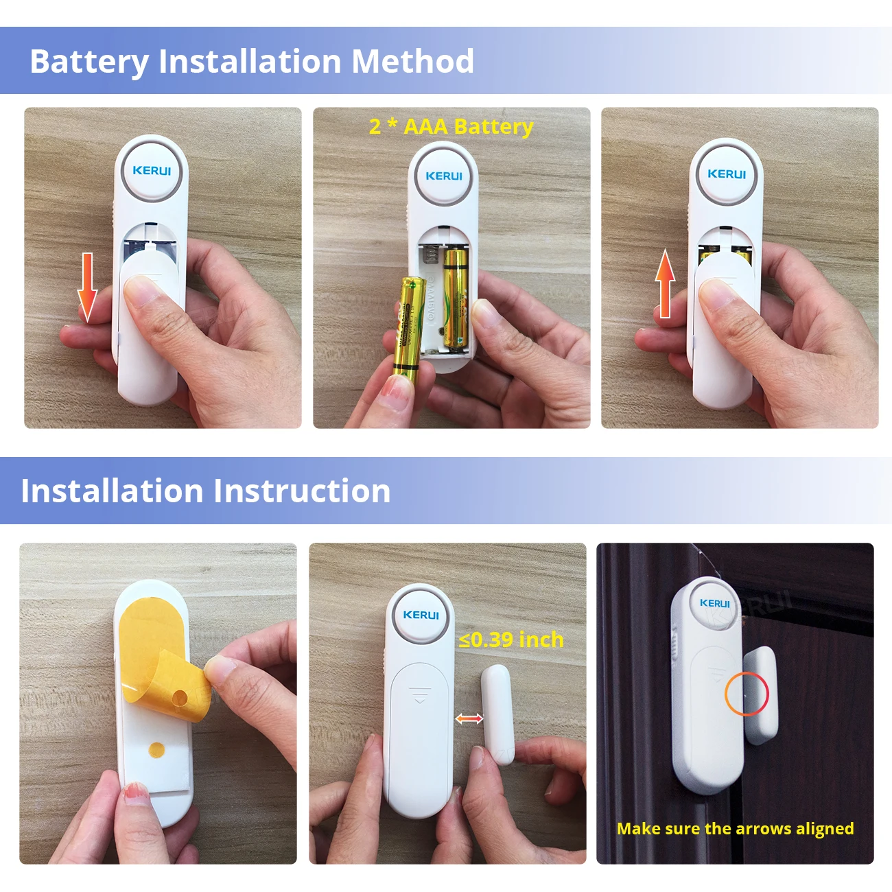KERUI D121 Wireless Door Window Magnetic Sensor Alarm 120dB Anti-theft 300ft Remote Control Detectors Home Security Alarm System thumbnail 6