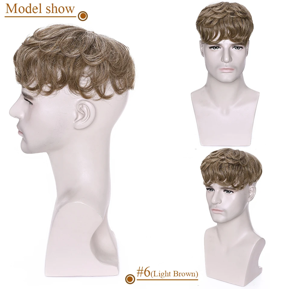 S-noilite Men Toupee 16x19cm Human Hair Replacement System Hair Toppers Hairpiece 4Inch Hair Wig Extensions Male Hair Prosthesis thumbnail 5