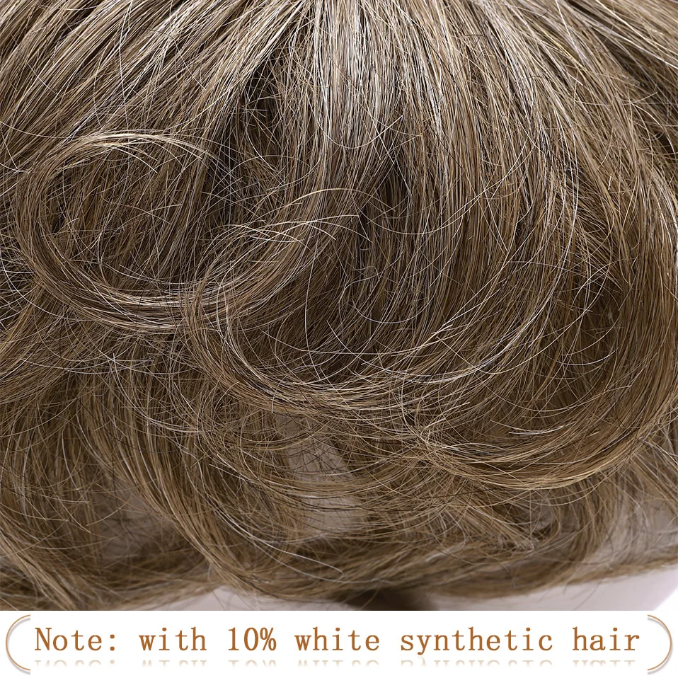 S-noilite Men Toupee 16x19cm Human Hair Replacement System Hair Toppers Hairpiece 4Inch Hair Wig Extensions Male Hair Prosthesis thumbnail 6