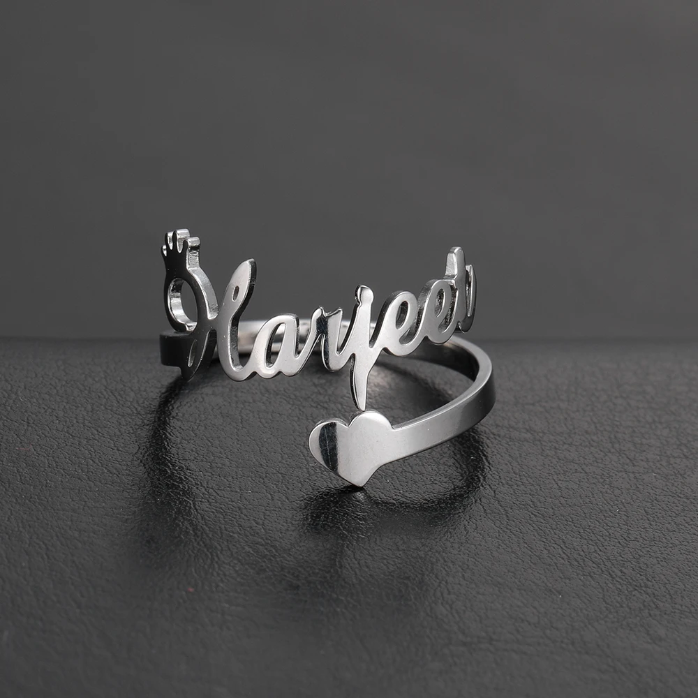 Custom Double Name Rings for Women Men Personalized Couple Ring Stainless Steel Jewelry Customized Heart Ring Wedding Gift 2026 thumbnail 3