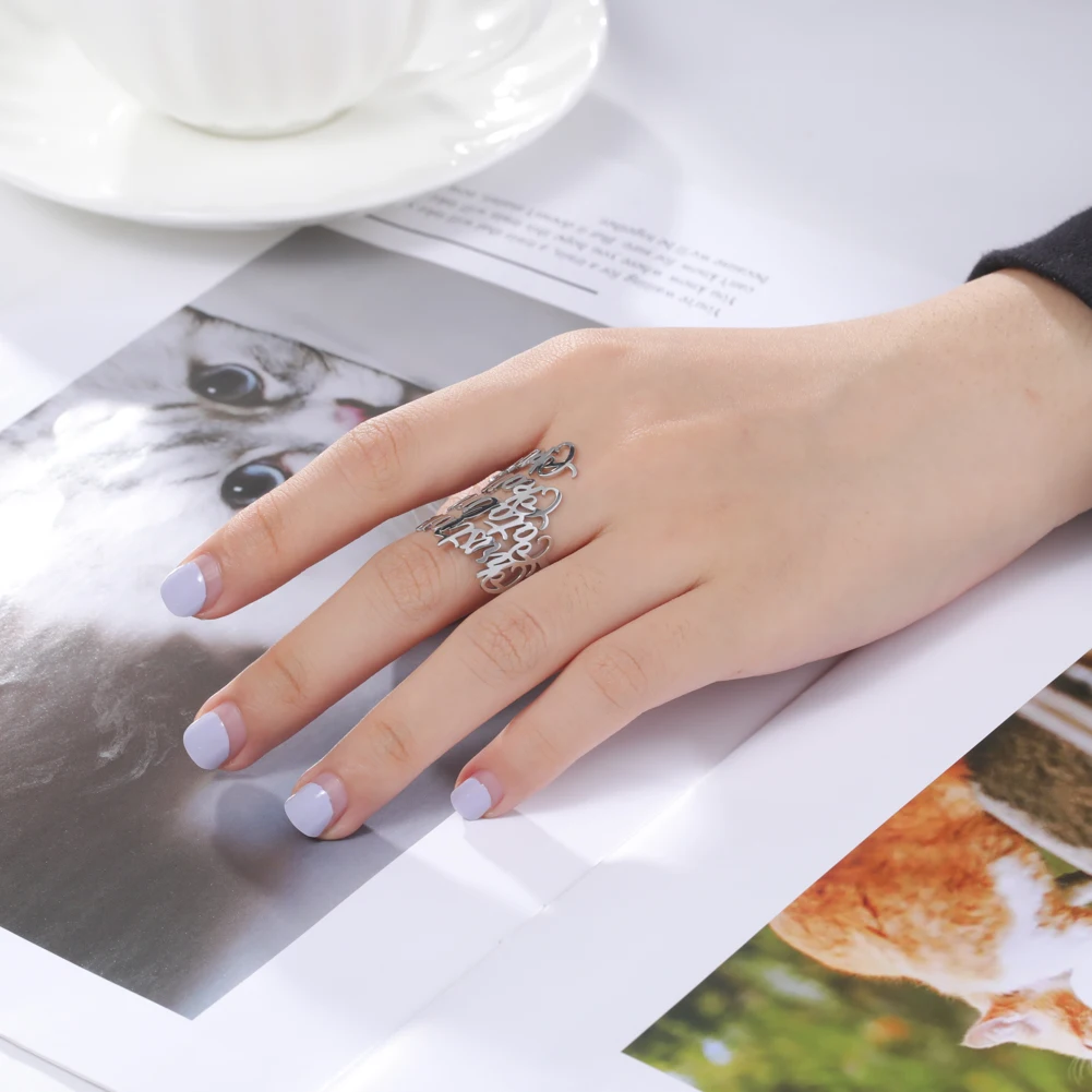 Custom Double Name Rings for Women Men Personalized Couple Ring Stainless Steel Jewelry Customized Heart Ring Wedding Gift 2026 thumbnail 4