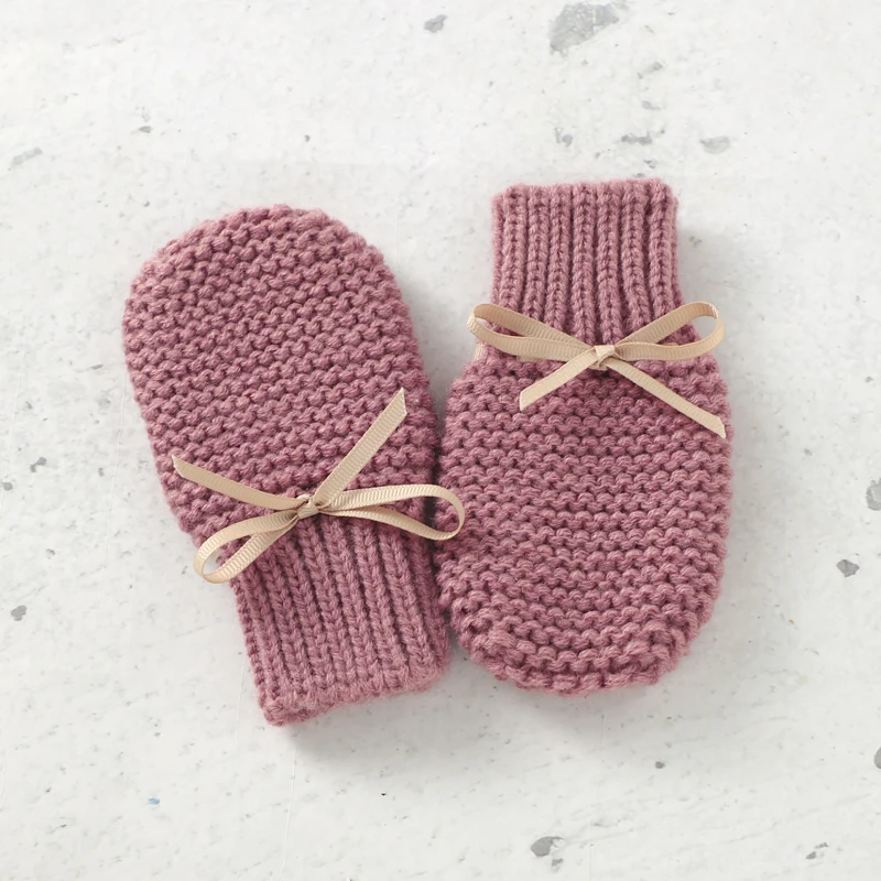 Baby Shoes + Gloves Set Knit Newborn Girls Boys Boots Mitten Fashion Butterfly-knot Toddler Infant Slip-On Bed Shoes Hand Made thumbnail 3