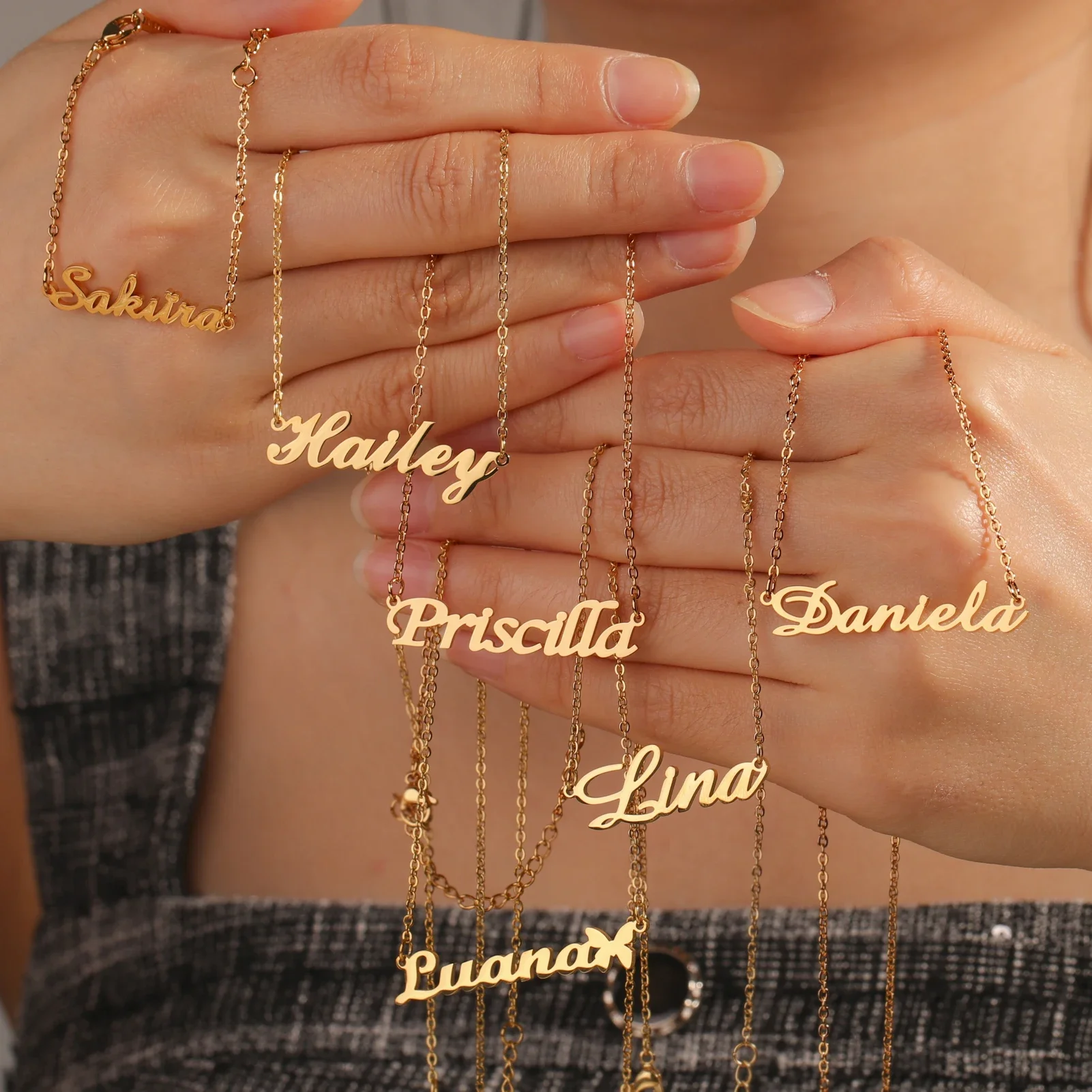 Lemegeton Custom Name Necklace Personalized Customized Heart Letter Neckalces Stainless Steel Jewelry Valentine’s Day Gifts thumbnail 6