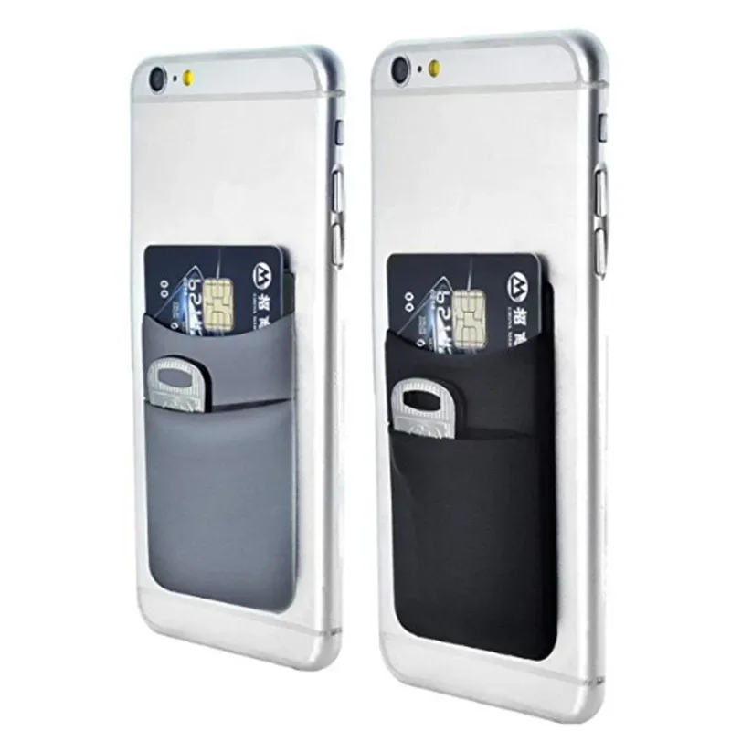 Unisex Women Men ID Bus Card Key Wallet Purse holder Back Adhesive Sticker Credit Card Holder Bag Case Pouch For Cell Phone thumbnail 4
