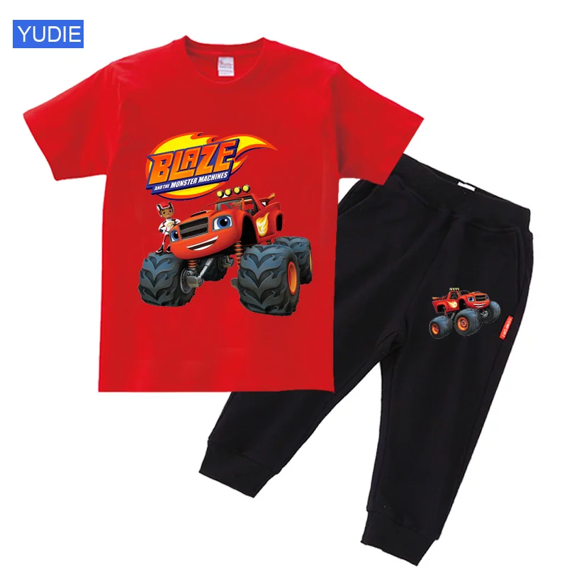 Children's Clothing Sets Boys Girls T Shirt Children Summer Cartoon Short Sleeve T-shirt+trousers 2pc Suit Harajuku Anime Tees