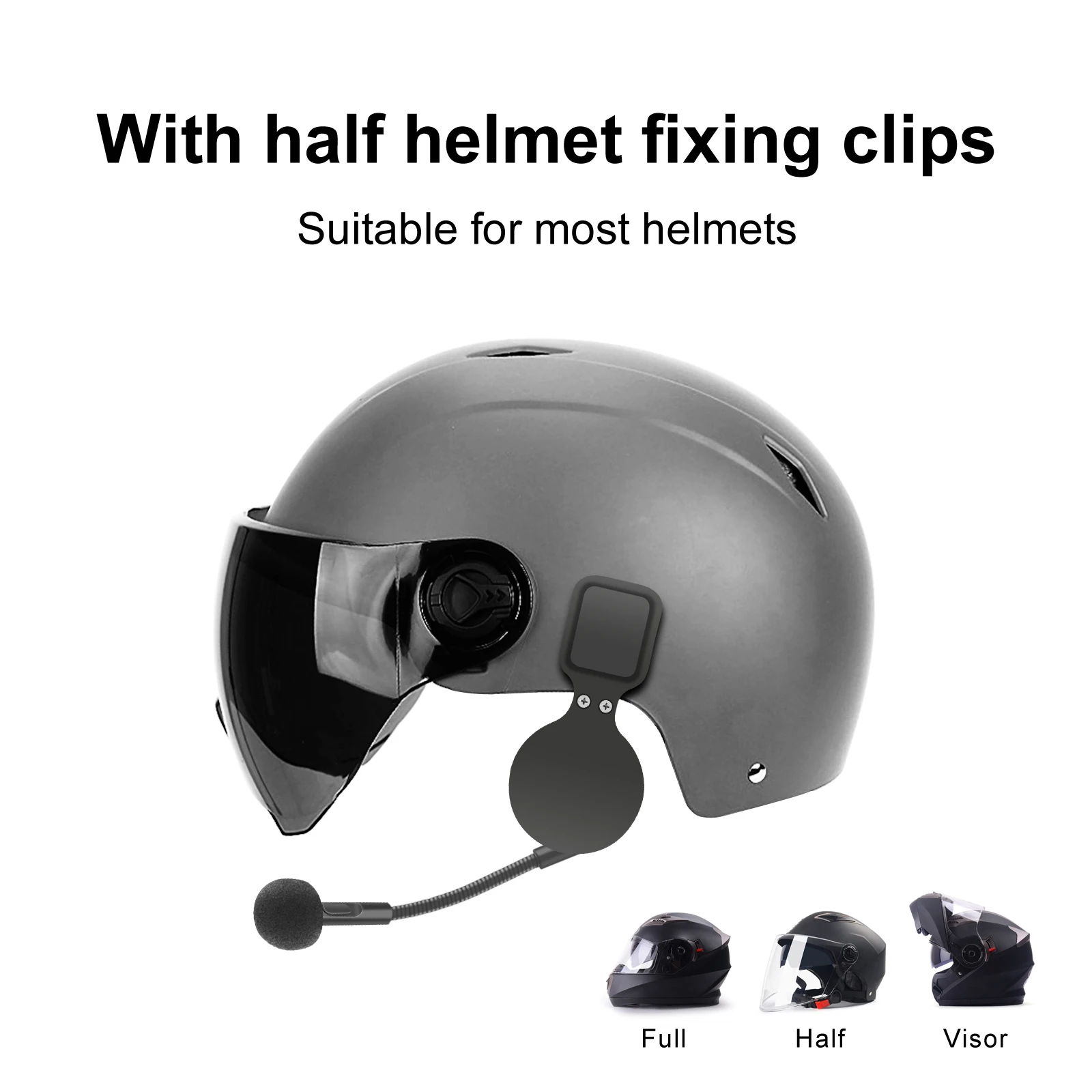 VR robot Motorcycle Bluetooth 5.0 Stereo Headset Moto Universal Helmet Headphones Wireless Handsfree Call with Holder Clip thumbnail 4