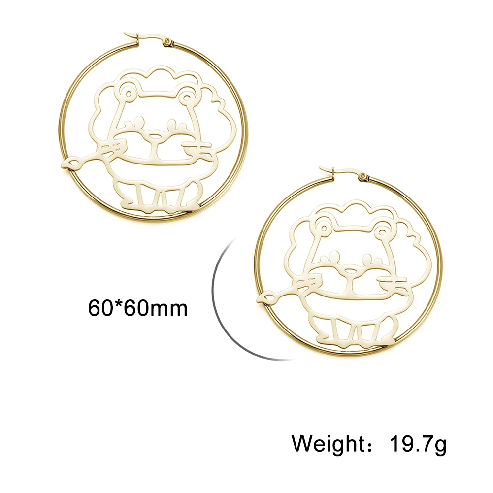 Sipuris Custom Picture Logo Earrings Stainless Steel Personalized Big Hoop Earrings For Women Jewelry Party Gifts 30-60 MM New thumbnail 6