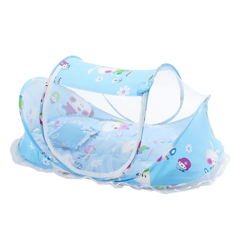 New Portable Crib Breathable Folding Newborns Care Bedding Set with Mosquito Net Basket Pillow Cotton Sleeping Cot Baby Nest Bed thumbnail 3