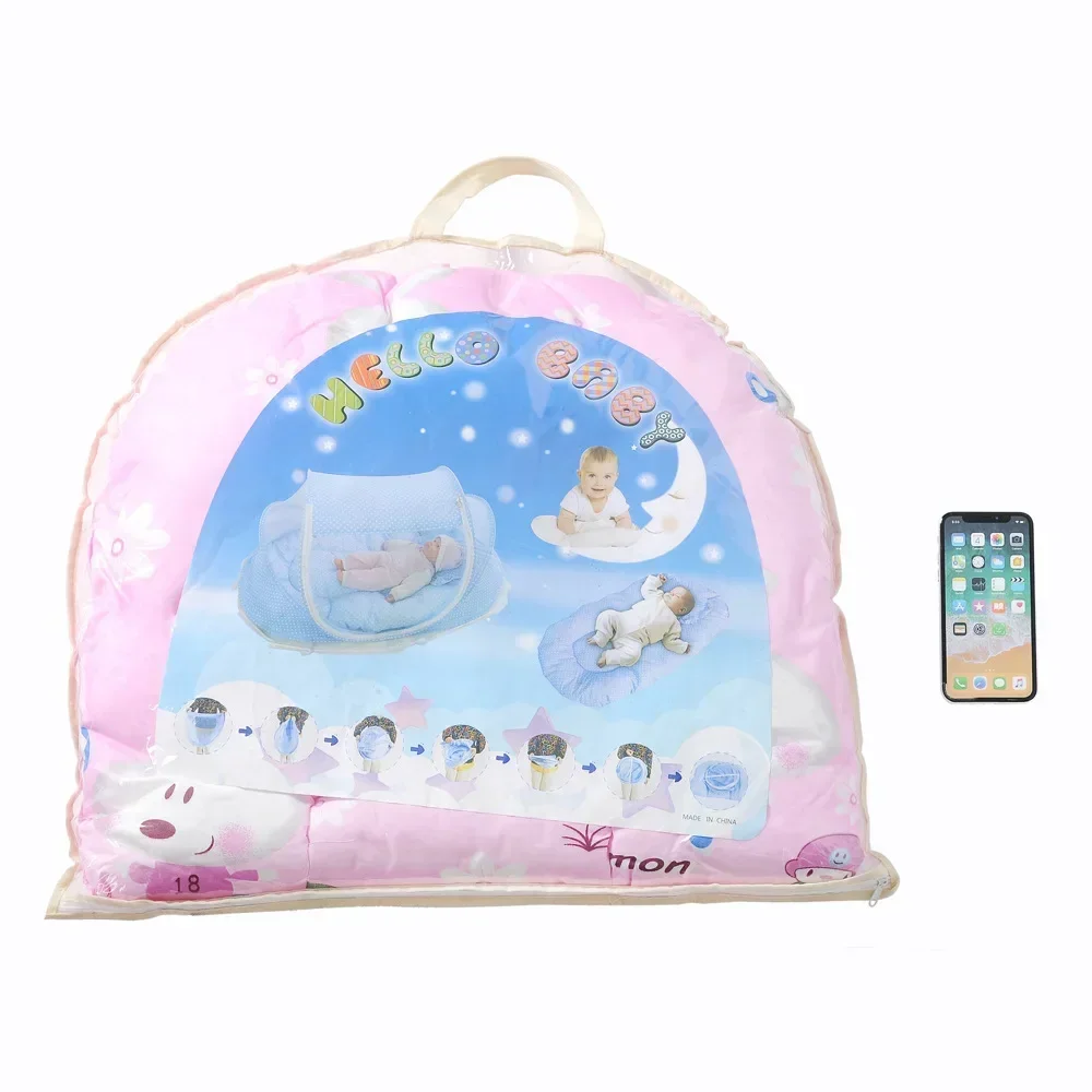New Portable Crib Breathable Folding Newborns Care Bedding Set with Mosquito Net Basket Pillow Cotton Sleeping Cot Baby Nest Bed thumbnail 4