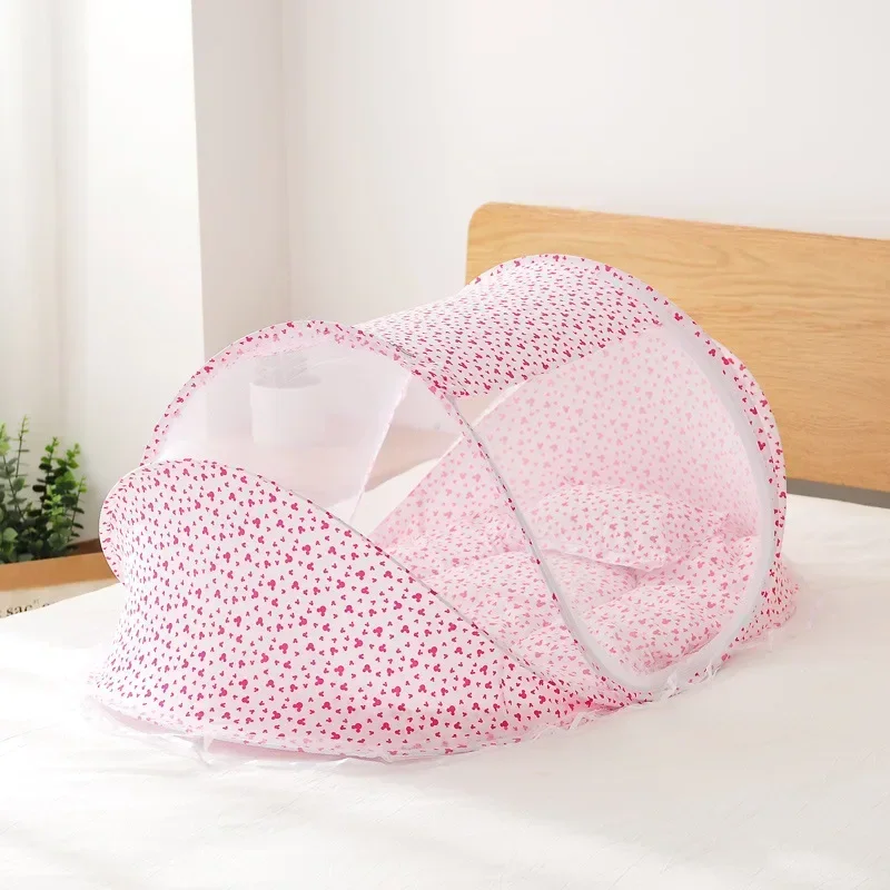 New Portable Crib Breathable Folding Newborns Care Bedding Set with Mosquito Net Basket Pillow Cotton Sleeping Cot Baby Nest Bed thumbnail 6