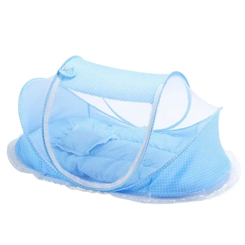New Portable Crib Breathable Folding Newborns Care Bedding Set with Mosquito Net Basket Pillow Cotton Sleeping Cot Baby Nest Bed thumbnail 2