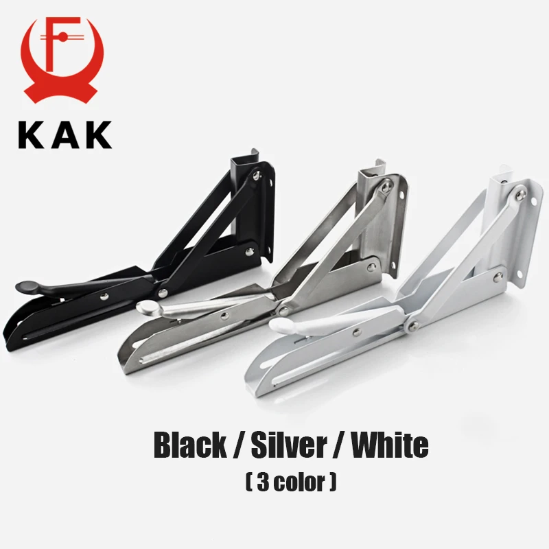 KAK 2pcs Folding Shelf Bracket Heavy Duty Stainless Steel Collapsible Shelf Bracket Hardware for Table Work RV Car Saving Space thumbnail 4