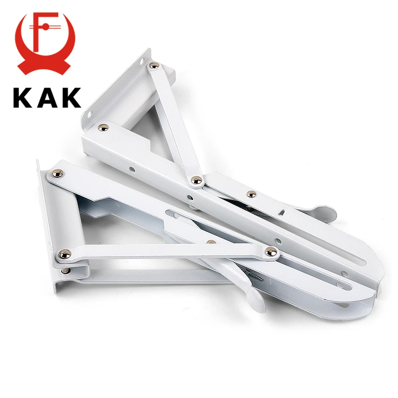 KAK 2pcs Folding Shelf Bracket Heavy Duty Stainless Steel Collapsible Shelf Bracket Hardware for Table Work RV Car Saving Space thumbnail 5
