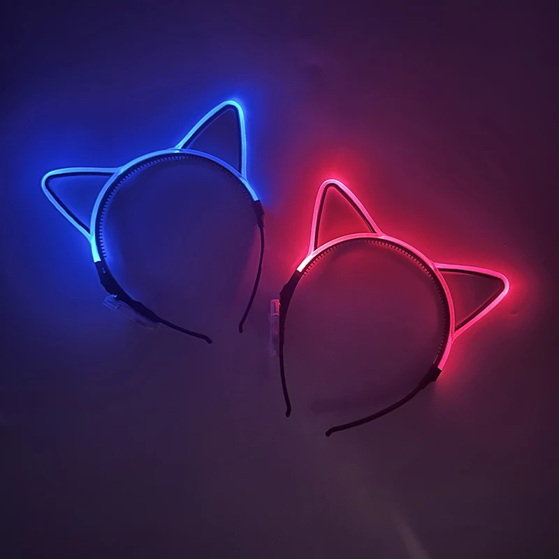 Luminous Cat Ears LED Hair Band Kawaii Accessories Cosplay Supplies Glowing Colorful Headband For Birthday Christmas thumbnail 4