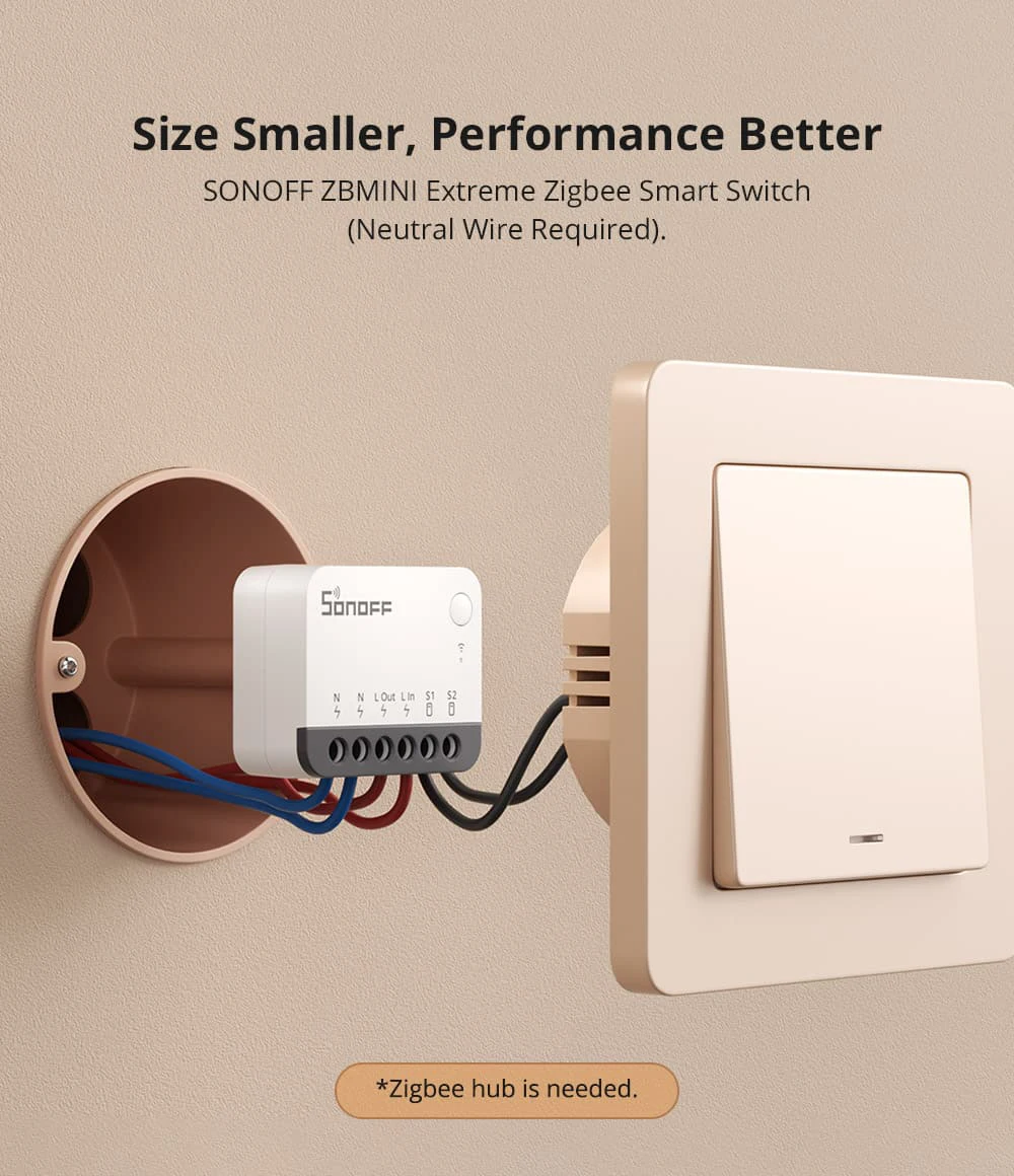 SONOFF ZBMinir2 Zigbee Mini Smart Switch Neutral Wire Required eWelink Interruptor inteligentes Zigbee Switch Smart Home Module thumbnail 4