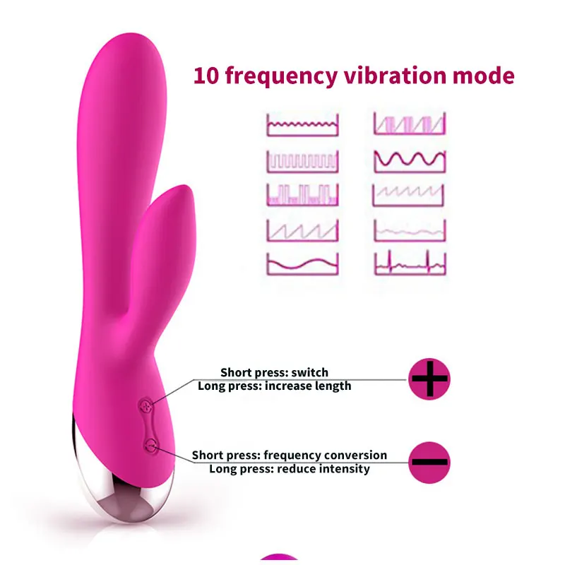 10 Speed G Spot Vibrator USB Rechargeable Powerful Dildo Rabbit Vibrator for Women Clitoris stimulation Massage Adult sex toys thumbnail 2